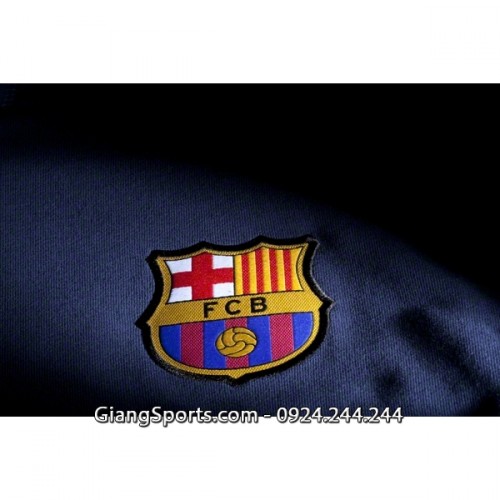 Áo khoác thể thao Barcelona hoody xanh navy 2013