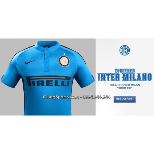 CLB Inter Milan sân khách xanh dương 2014 2015 (Đặt may)