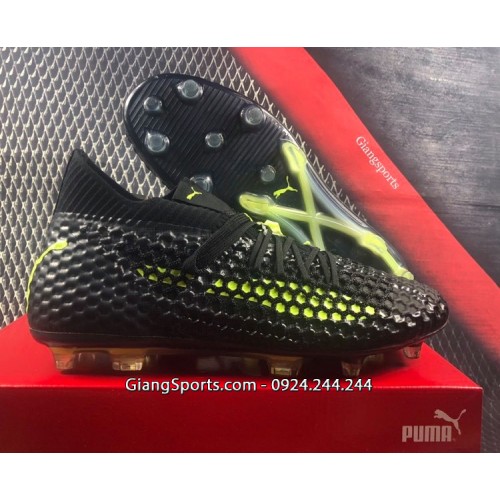 Giày đá bóng Puma Future Netfit 2.3 đen dạ quang FG (Chính hãng) - Size 38
