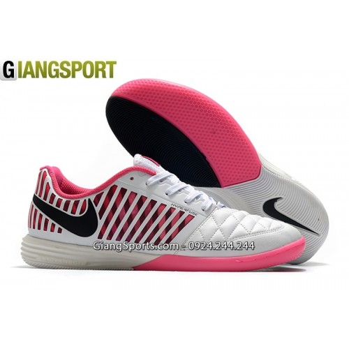 Giày sân futsal Nike Lunar Gato II trắng hồng đế IC 