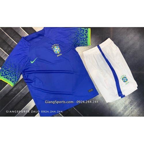 Áo bóng đá World Cup 2022 Quốc Gia Brasil (Made in Thailand) - Aways Kits