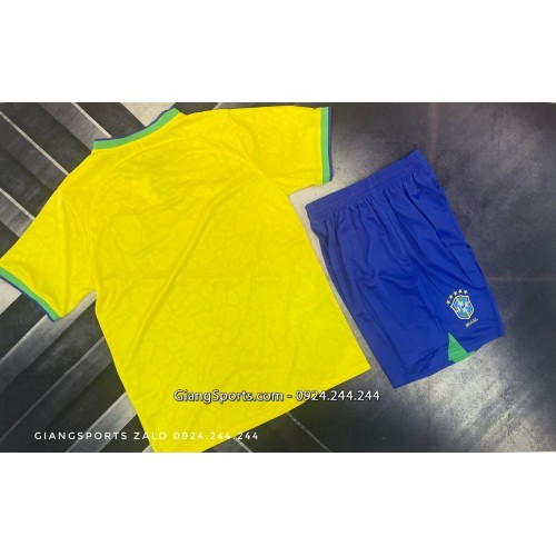 Áo bóng đá World Cup 2022 Quốc Gia Brasil (Made in Thailand) - Homes Kits