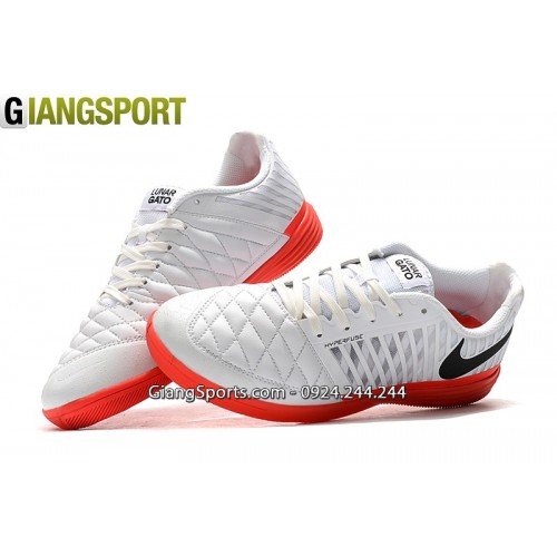 Giày futsal Nike Lunar Gato II trắng đế đỏ IC 