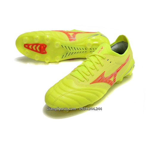 Giày sân cỏ tự nhiên Mizuno Morelia Neo IV vàng FG